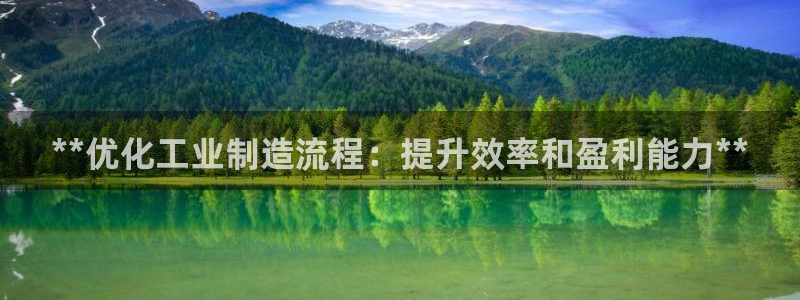 彩神v8平台正规吗：**优化工业制造流程：提升效率和盈利能力**