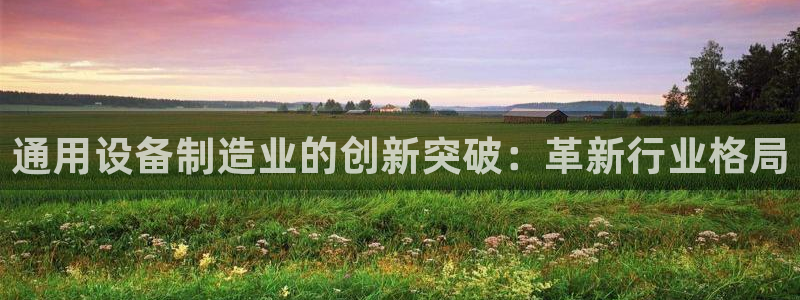 彩神v争霸有限公司：通用设备制造业的创新突破：革新行业格局