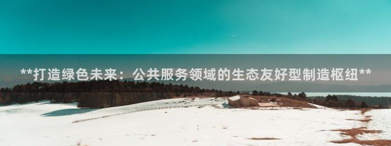 彩神 好 平台：**打造绿色未来：公共服务领域的生态友好型制造枢纽**