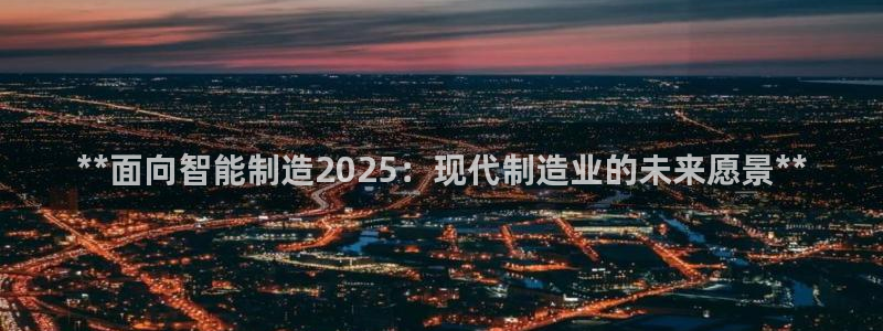 彩神输的钱是赌博还是诈骗：**面向智能制造2025：现代制造业的未来愿景**