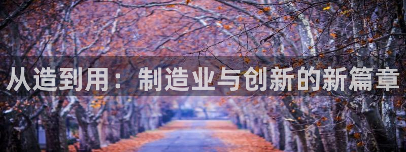 彩神xapp官方网站：从造到用：制造业与创新的新篇章