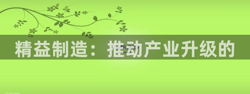 彩神8购彩-购彩大厅：精益制造：推动产业升级的