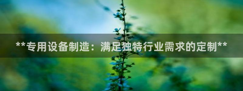 彩神8官网版是正规的吗：**专用设备制造：满足独特行业需求的