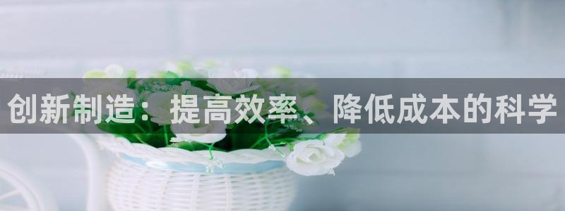 彩神购彩-购彩大厅入口：创新制造：提高效率、降低成本的科学